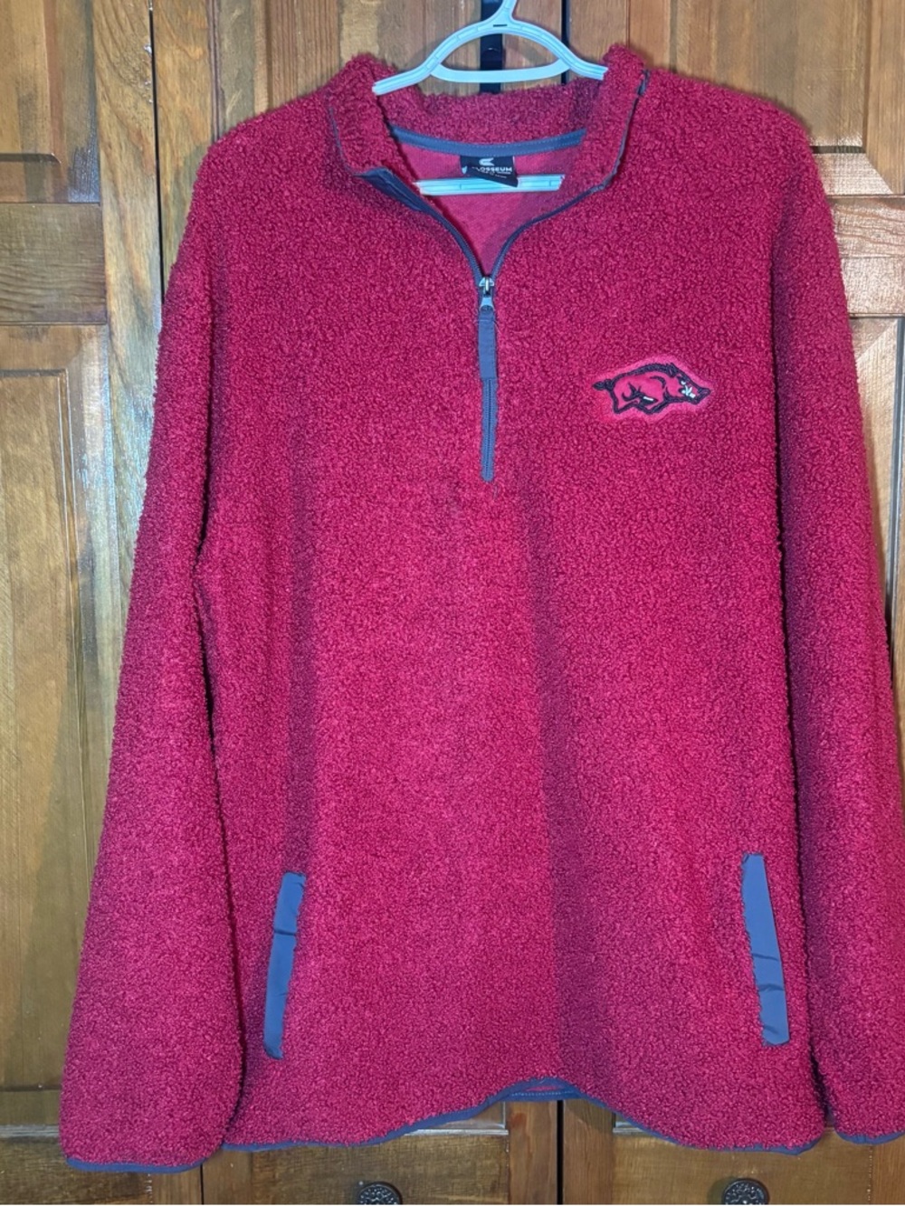 Burgundy Arkansas Razorbacks Sherpa Fleece Sweatshirt